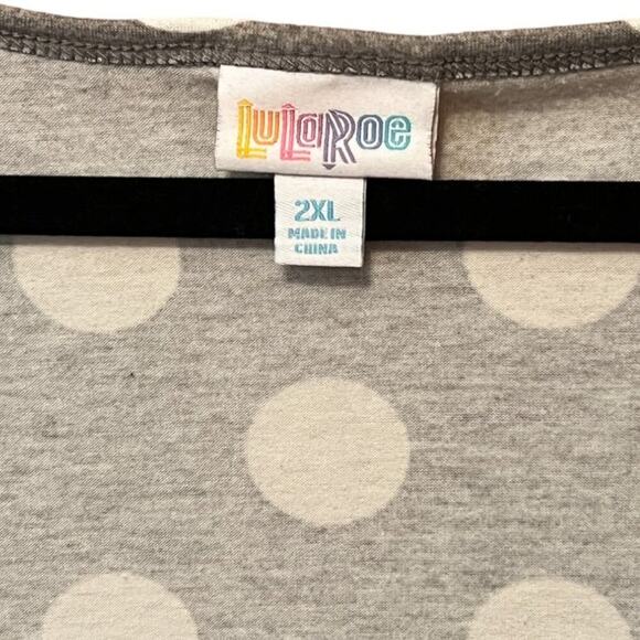Lularoe Morgan Flare Tee White & Gray Size 2XL - Picture 4 of 5
